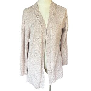 LOFT Cream with Multi Color Specs Cardigan Sweater Size Medium